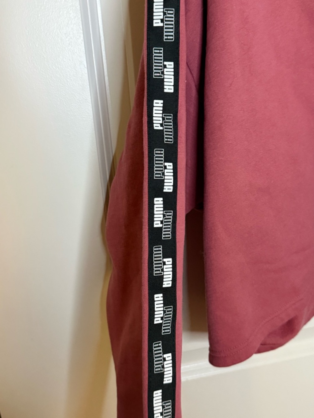 Puma Women's Rose Dust Cropped Hoodie with Logo Tape - Picture 4 of 7